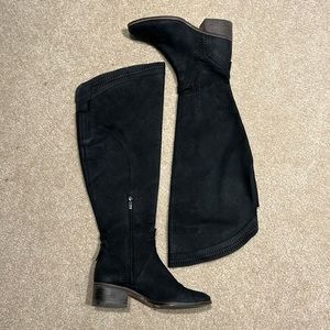 Black leather Vince Camuto knee high boots
